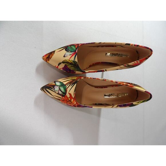 Liliana 6.5 Pump Stileeto Floral Beige Pointed Toe High Heels Colorful - Picture 13 of 13